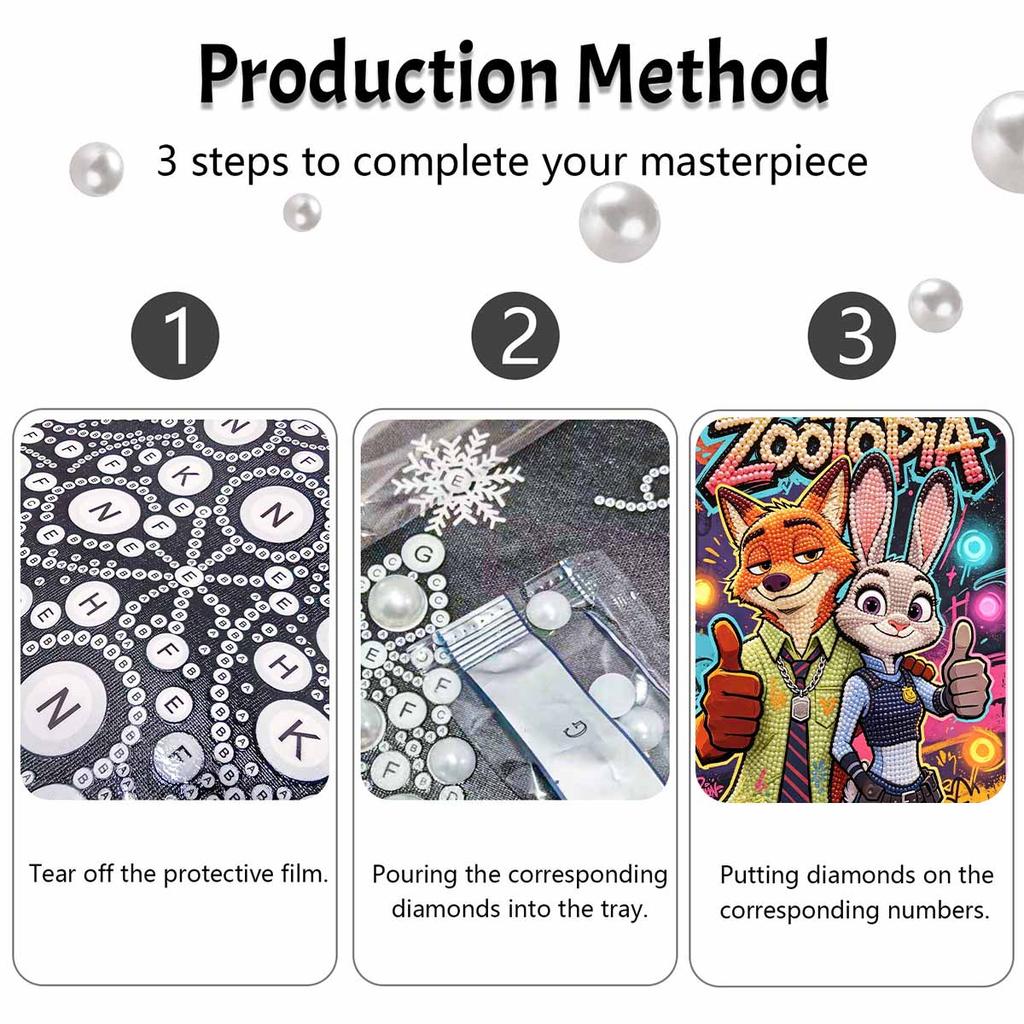 Disney Zootopia pearl painting handmade diy pearl art painting simple living room hanging painting decoration