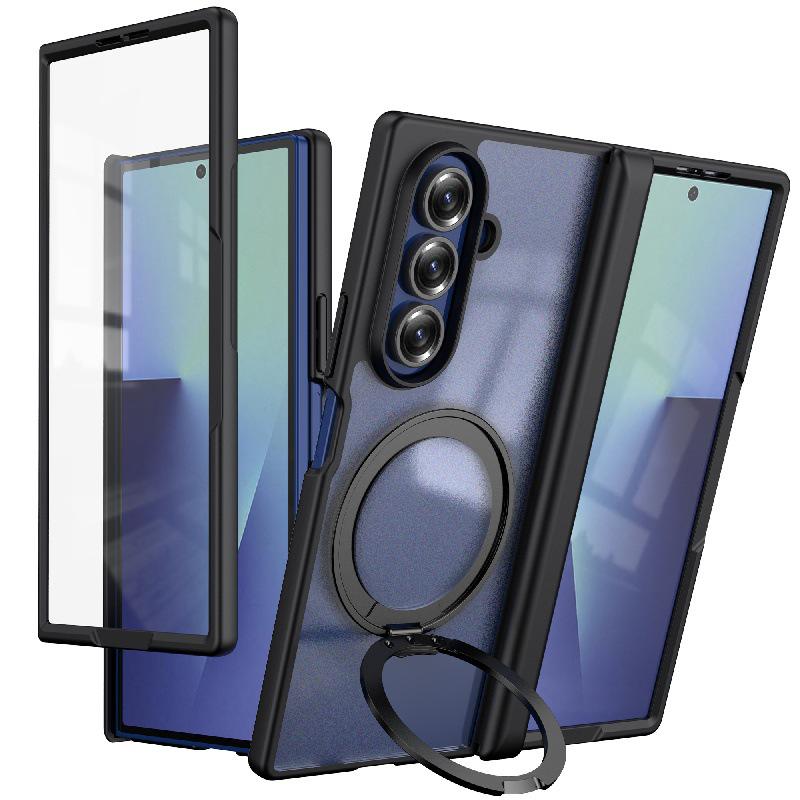 Минималистичный ударопрочный чехол с вращением на 360° для Samsung Z Fold7: Жесткий ПК-чехол с защитой от царапин
