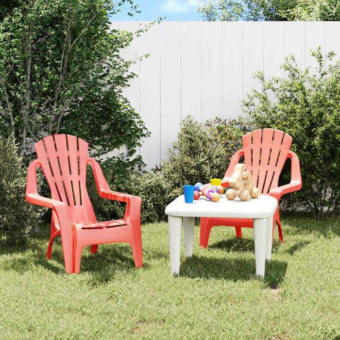 VidaXL Garden Chairs for Children Set of 2 Red 37x34x44 Cm PP 364738