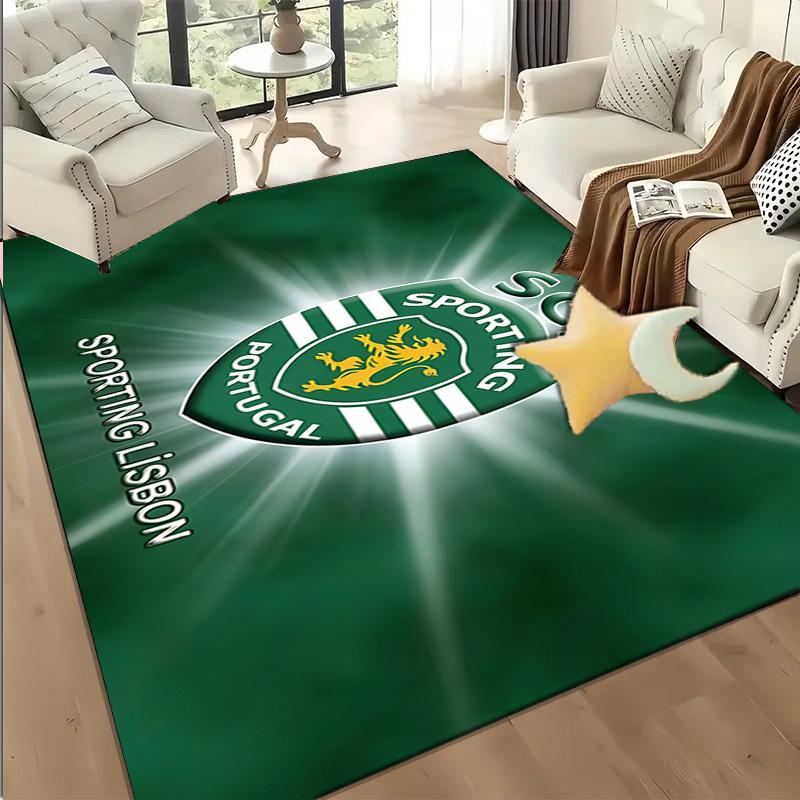 1PC Sporting Portugal Crest Floor Mat for Living Room, Game Rooms, Office, Bedroom, Office Floor Mat Playful Design, Christmas fan gifts