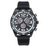 Мужские часы Brycen Chronograph с силиконовым ремешком, черным циферблатом и технологией Eco-Drive AT2587-02E, водонепроницаемость 100 м.