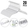 20 Pack Heavy Duty Clear Plastic Hangers 360 Degree Rotatable Hook Crystal Design Closet Hangers Shirts Dresses Coats