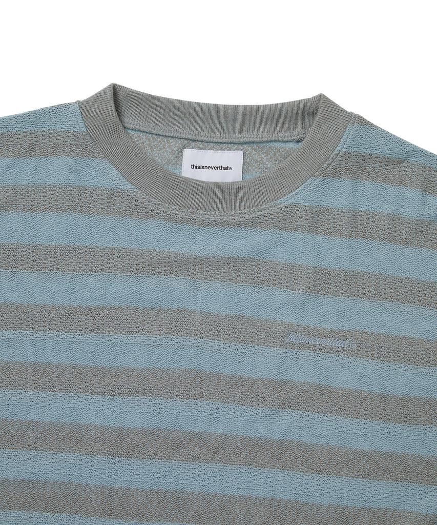 THISISNEVERTHAT Mesh Striped W Crewneck Sky Blue