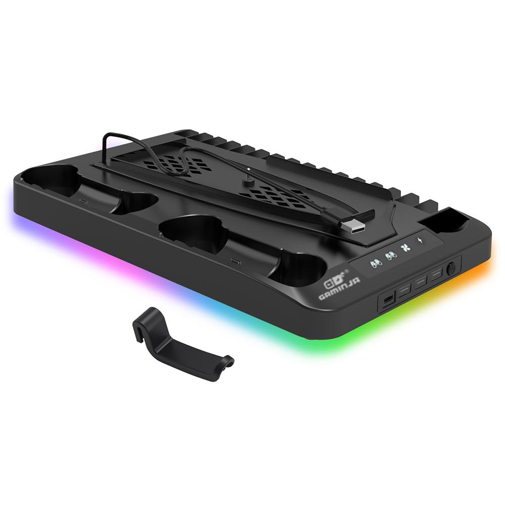 GAMINJA P58 для Sony PS5 Slim/Playstation 5 игровая консоль охлаждающая подставка геймпад зарядная док-станция держатель наушников