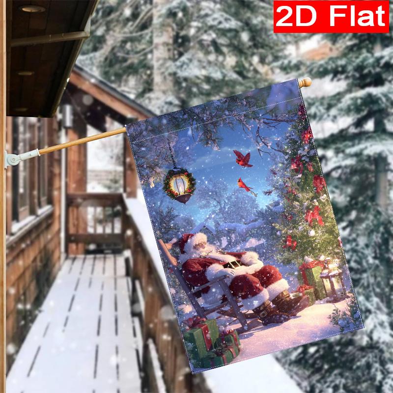 2D Flat - 2D Flat - 2D Flat Christmas Rocking Chair_ Santa Claus Garden Flag_ 3 (1)Pcs Outdoor Garden Flag Double-Sided Home Decoration Courtyard Dec