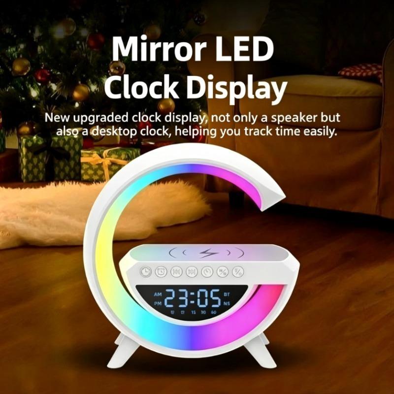 Bluetooth-динамик Беспроводное зарядное устройство Настольная лампа RGB Будильник Звуковая коробка Светодиодный Портативный Мини-динамик для вечеринок