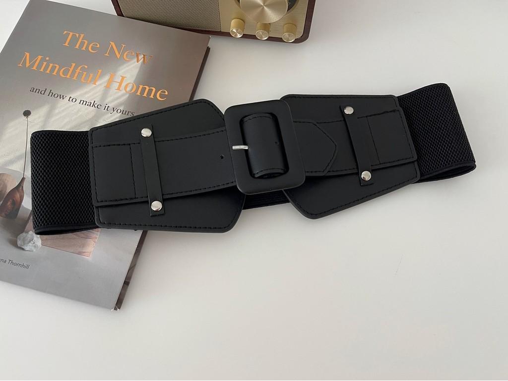 Шикарный широкий эластичный пояс для женщин из мягкой искусственной кожи, универсальный модный аксессуар