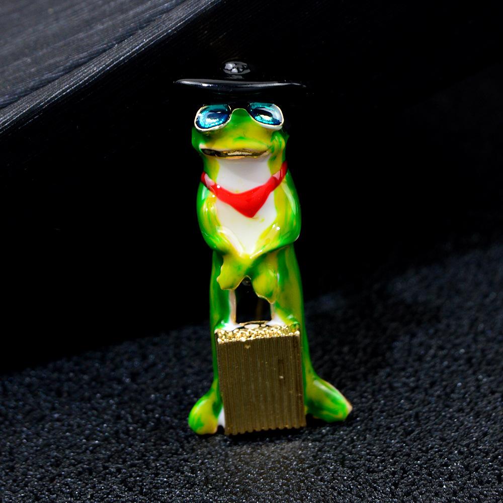 Blucome Alloy Enamel Pins Cute Frog Anime Brooch for Woman Man Suit Hijab Pins Christmas Gifts