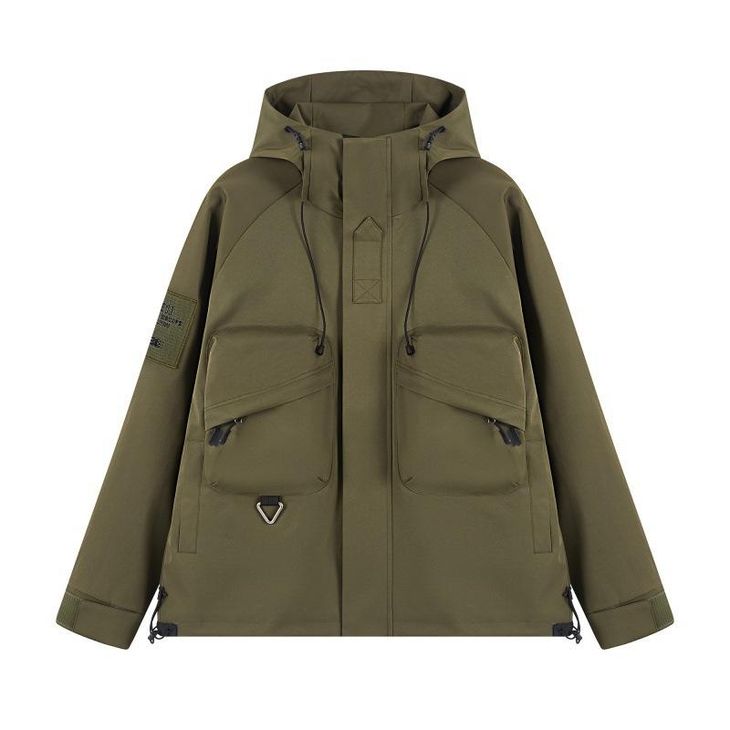 Outdoor Tooling Wind Jacket, Men's and Women's Hooded Japanese Versatile Wear-resistant Jacket Trench Coat