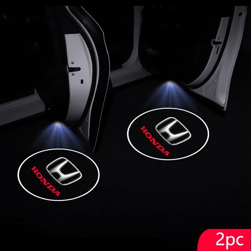 2PCS LED Car Door Welcome Light Emblems HD Projector Lamp For Honda Civic Fit Jazz Accord Pilot CRV Odyssey Passport Accessories VO8