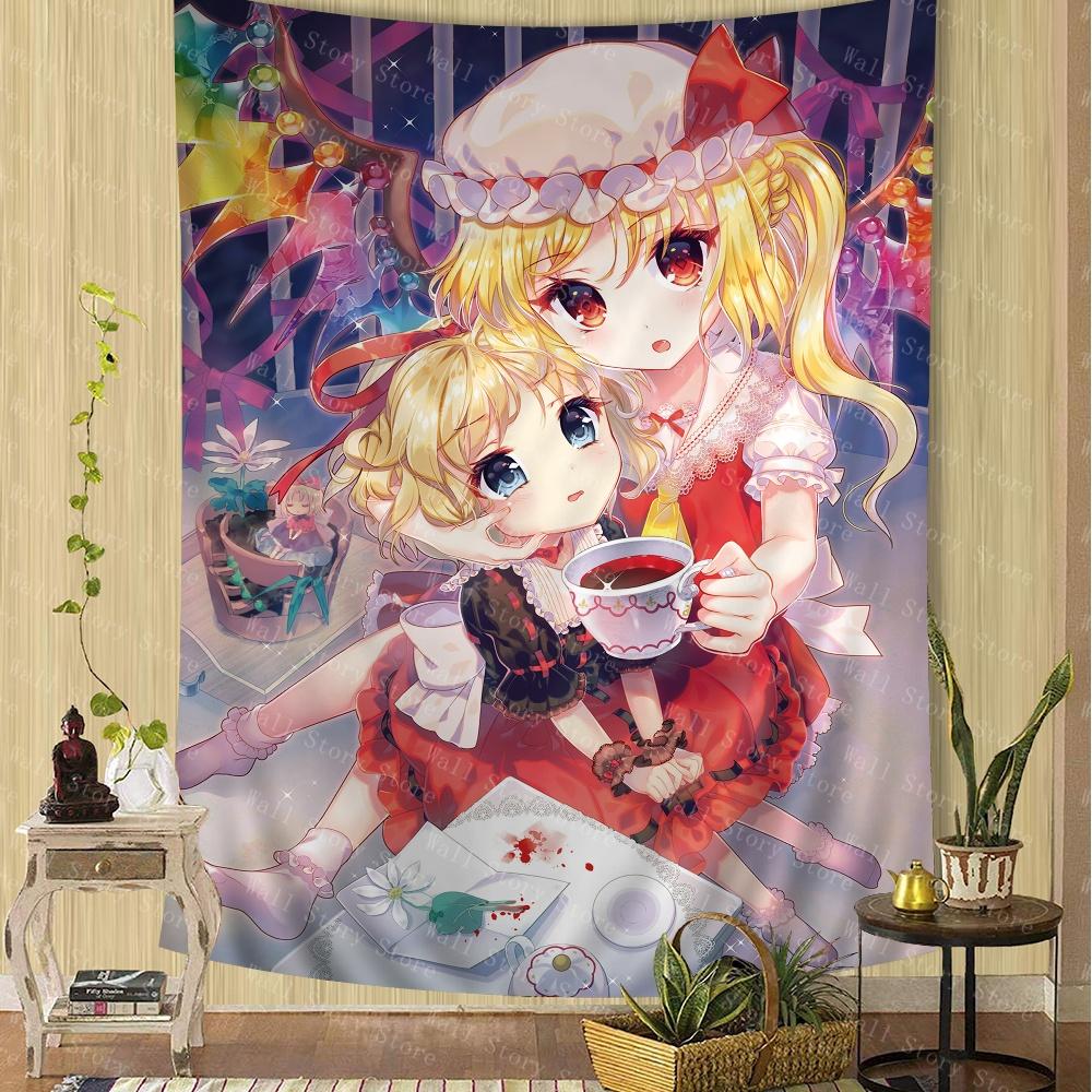 Проект Touhou Фландрская Алая Гобелен Аниме Гобелен Таро Хиппи Настенные Ковры Студенческая Стена Подвесные Листы Стена для Спальни Гобелен