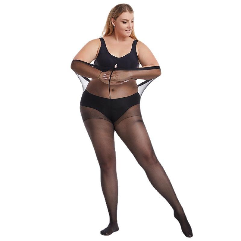 Plus Size Hollow Stretch Tight Black Lace Stockings Fishnet Pantyhose Oversized Women's Mesh Sexy Stocking Tights XXL