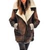 Fur Integrated Women's Coat Leather Thermal Jacket