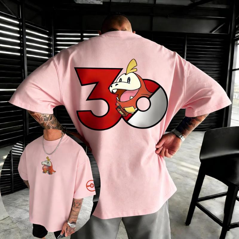 Pokemon 30th Anniversary Cotton Tshirt 2026 Summer Loose Casual Short Sleeve Top for Men Women
