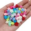 20Pcs Cream Three-dimensional Flowers Fashion Loose Beads Multi-color Rose Beads for Jewelry Making DIY Handmade Materials