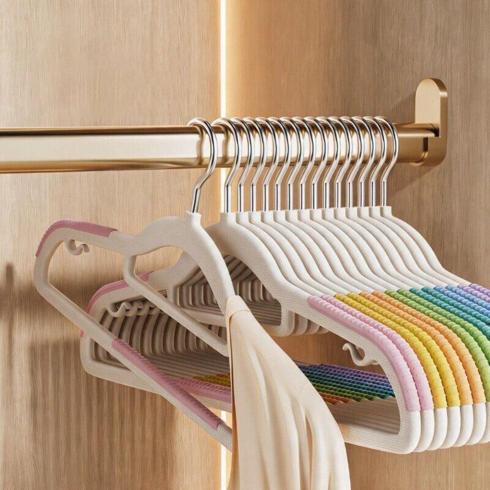 10Pcs Heavy Duty Non-Slip Hangers Set Rotating Hook Seamless Hanger Laundry Room