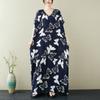 2024 Plus Size Dress Women Summer V-Neck Sundress Bohemian Floral Print Loose Big Oversize Maxi Dress 5192A