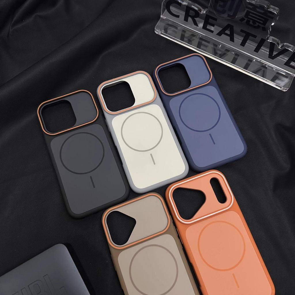 Совместимый магнитный чехол для телефона для iPhone 17 Pro Max, Apple 16, двухцветный, с большим окном, полное покрытие, защита от падения, 15/14/13
