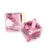 [C4983] - Silver BO 'Crystal Cubes' Pink 6 Mm