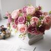 1 шт. Шелковый пион, искусственный цветок розы, красивый букет цветов, свадебное украшение для дома, искусственный цветок для декора стола, искусственная шелковая цветочная композиция