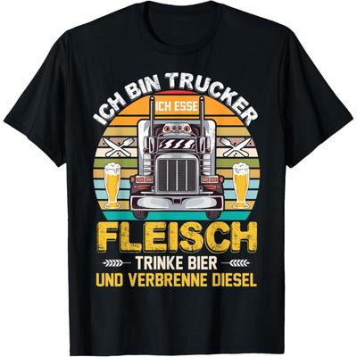 Мужская футболка Ich Bin Trucker Esse Fleisch Drinke Beer (Я Водитель Грузовика Ем Мясо Пью Пиво)(2)