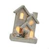Christmas Snow House Wood Figurine Luminous Birthday Gift Xmas Kids Village Scene Glowing