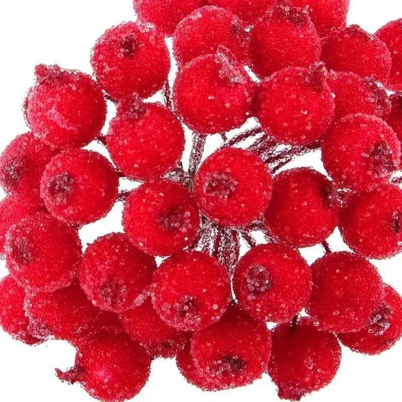 Mini FakeFruit Foam Berries Artificial Pomegranate RedCherry Bouquet Artificial Flower Decorations Christmas Red Berry Decor