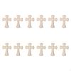 12 Pcs Wooden Crosses for Crafts, Unfinished Cross, Hanging Ornament with Hole Card Making
