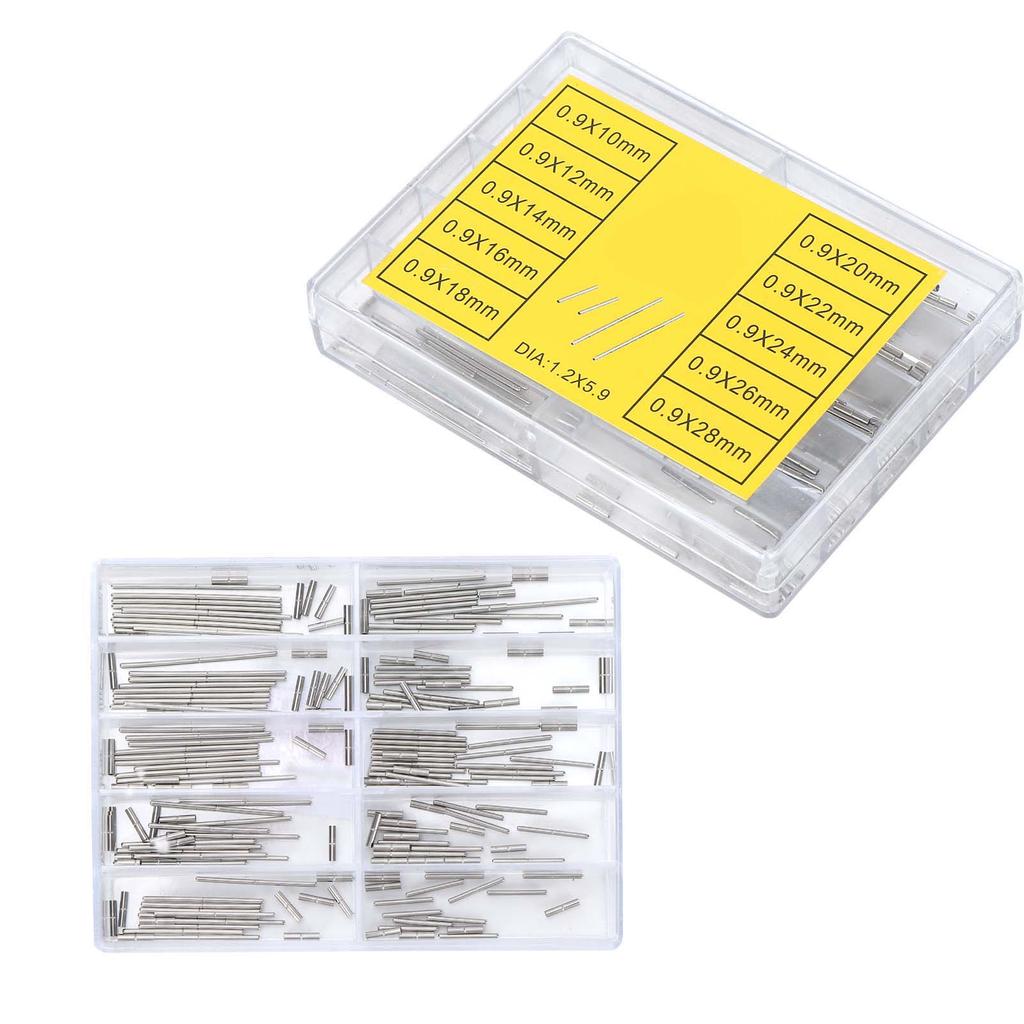 100Pcs Watch Tube Bar Alloy Watchband Strap Clasp Link Pin Connecting Shaft 0.9mm 10‑28mm