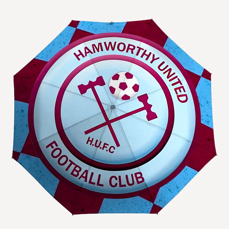 Hamworthy United, Football Club Automatic Opening and Closing, 8 rib Structure Portable Umbrella, Suitable for Men and Women in All Seasons