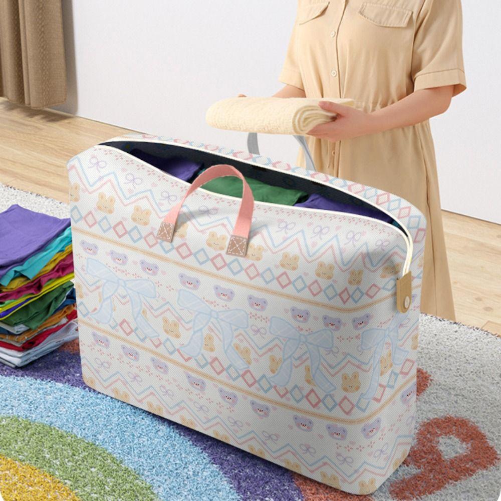 Non-woven Fabric Children Quilt Finishing Bag Cartoon Luggage Storage Bag Clothes Organizer Closet