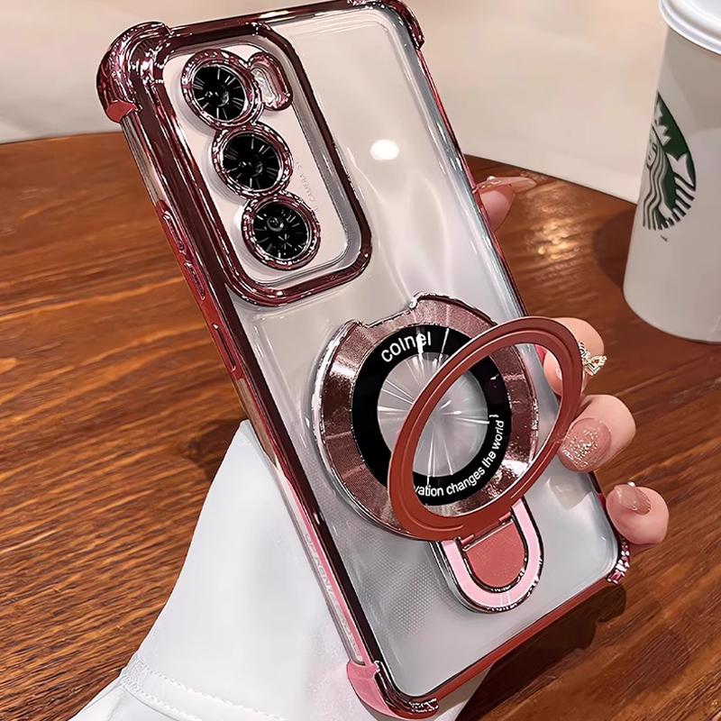 Transparent Shockproof Magnetic Bracket Phone Case For Xiaomi Poco X7 X6 F7 Pro M6 F6 F3 X5 X3 POCO C65 C75 C71 Silicone Cover