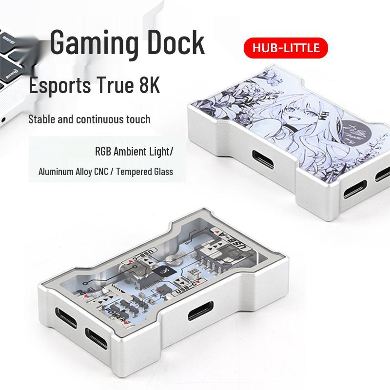 HMHUB HubLitte USB на Type-C RGB Алюминиевый Игровой Хаб 8K