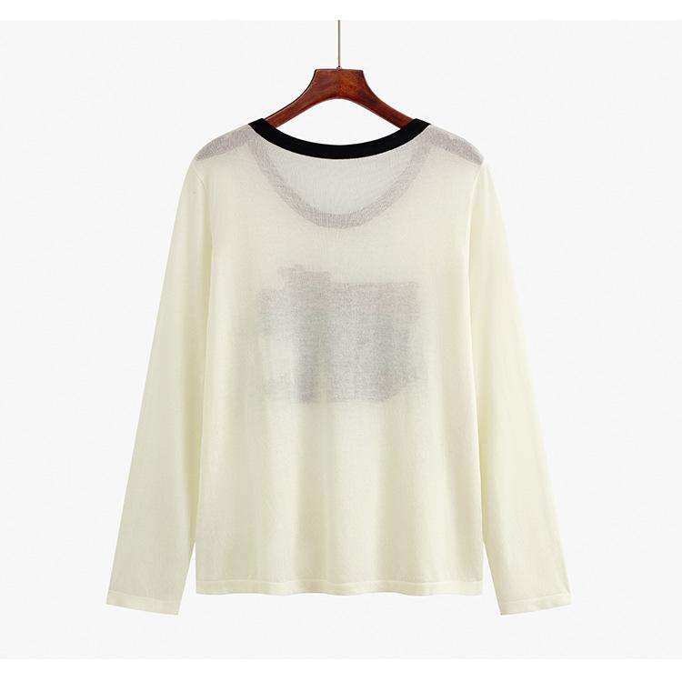 Плюс Размер Женский Круглый вырез Жаккардовый Письмо Топ Длинный Рукав Ранняя Осень Свободный Повседневный Трикотаж