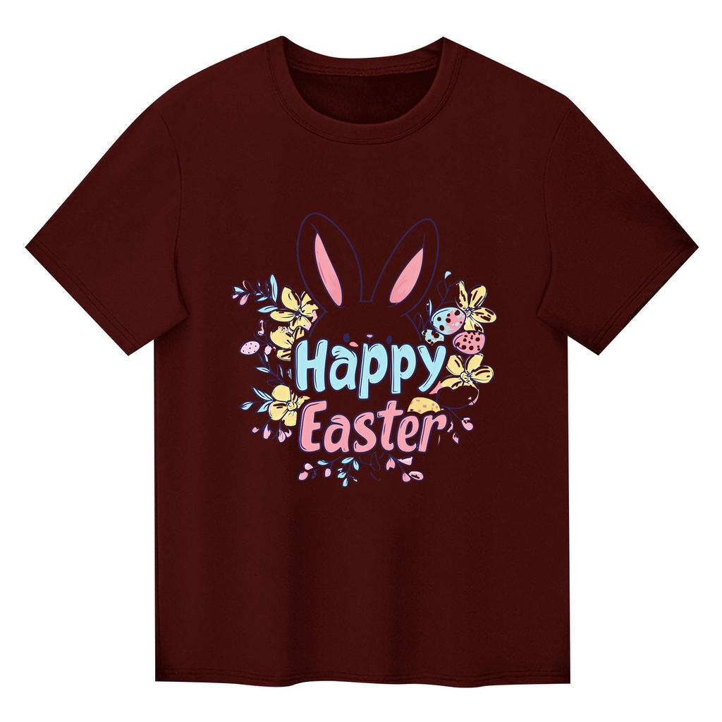 Children's Printed Short Sleeved Round Neck Casual Comfortable Loose Lightweight Top