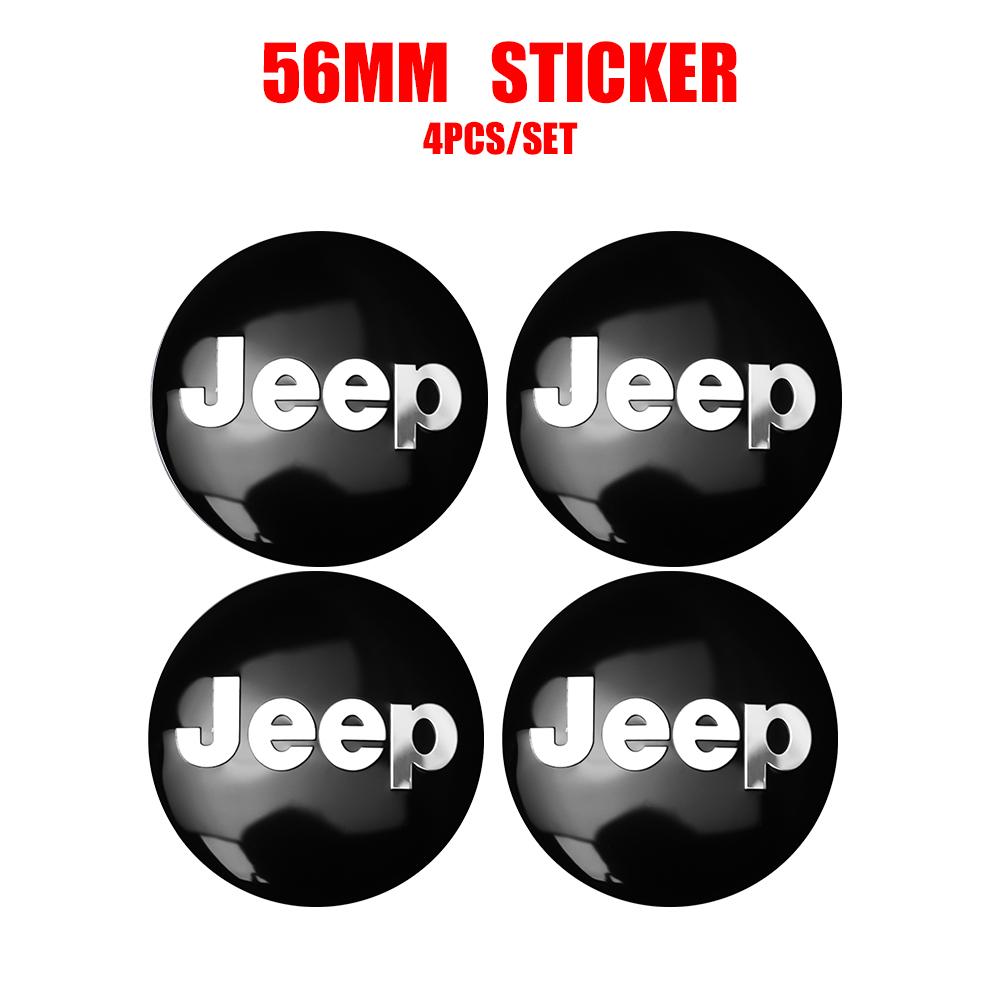 4pcs 56/60mm Wheel Hub Caps Sticker Car Emblem Badge Decoration For Jeep jk Compass Renegade Cherokee Gladiator Patriot Liberty