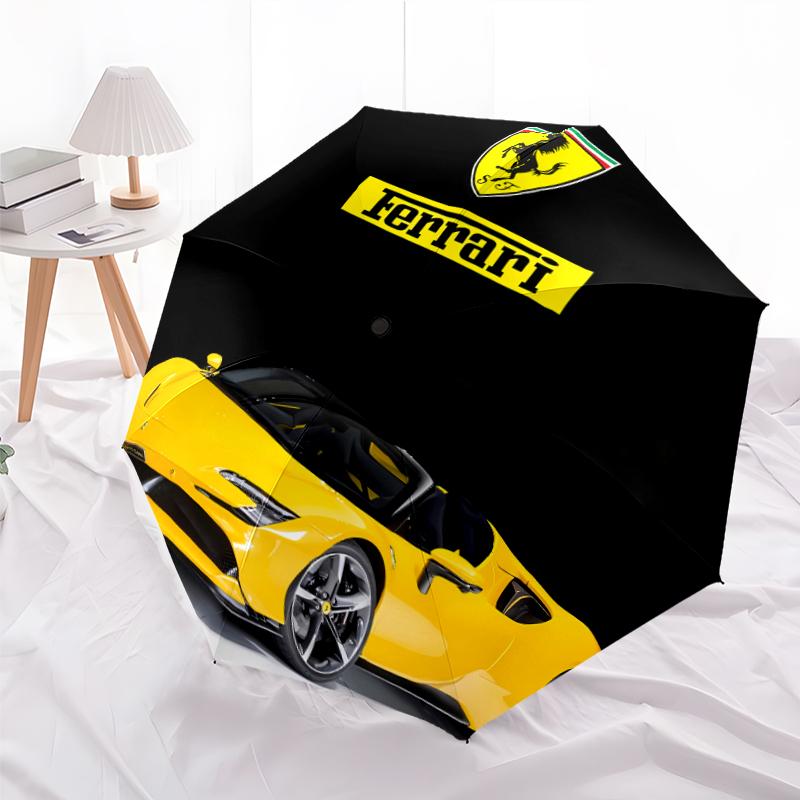 Складной зонт с принтом логотипа F-F-Ferrari, для улицы, отдыха и путешествий, прочная ткань зонта, подарок на день рождения и праздник