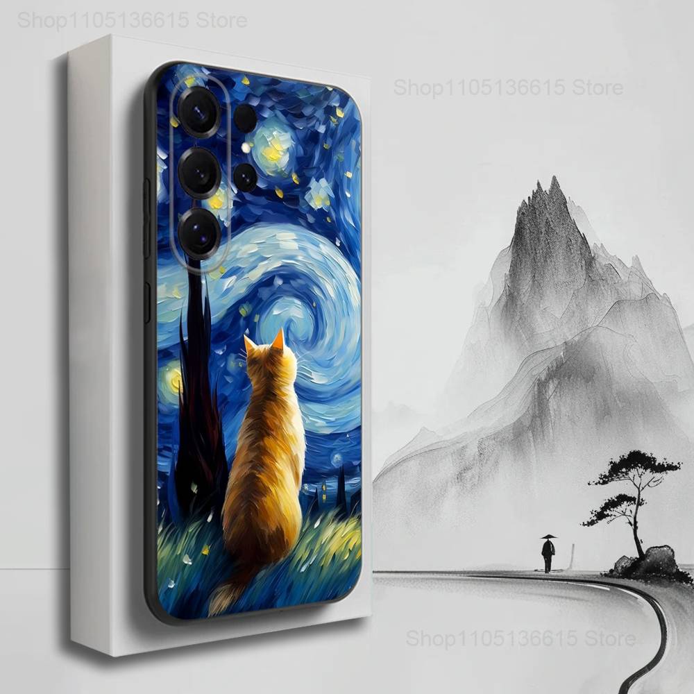 Sky Tree Art Starry Case For Samsung S10,Plus,S9,Ultra,S24,S21,S20,S23,FE,S22,S25,Lite,Soft Silicone Black