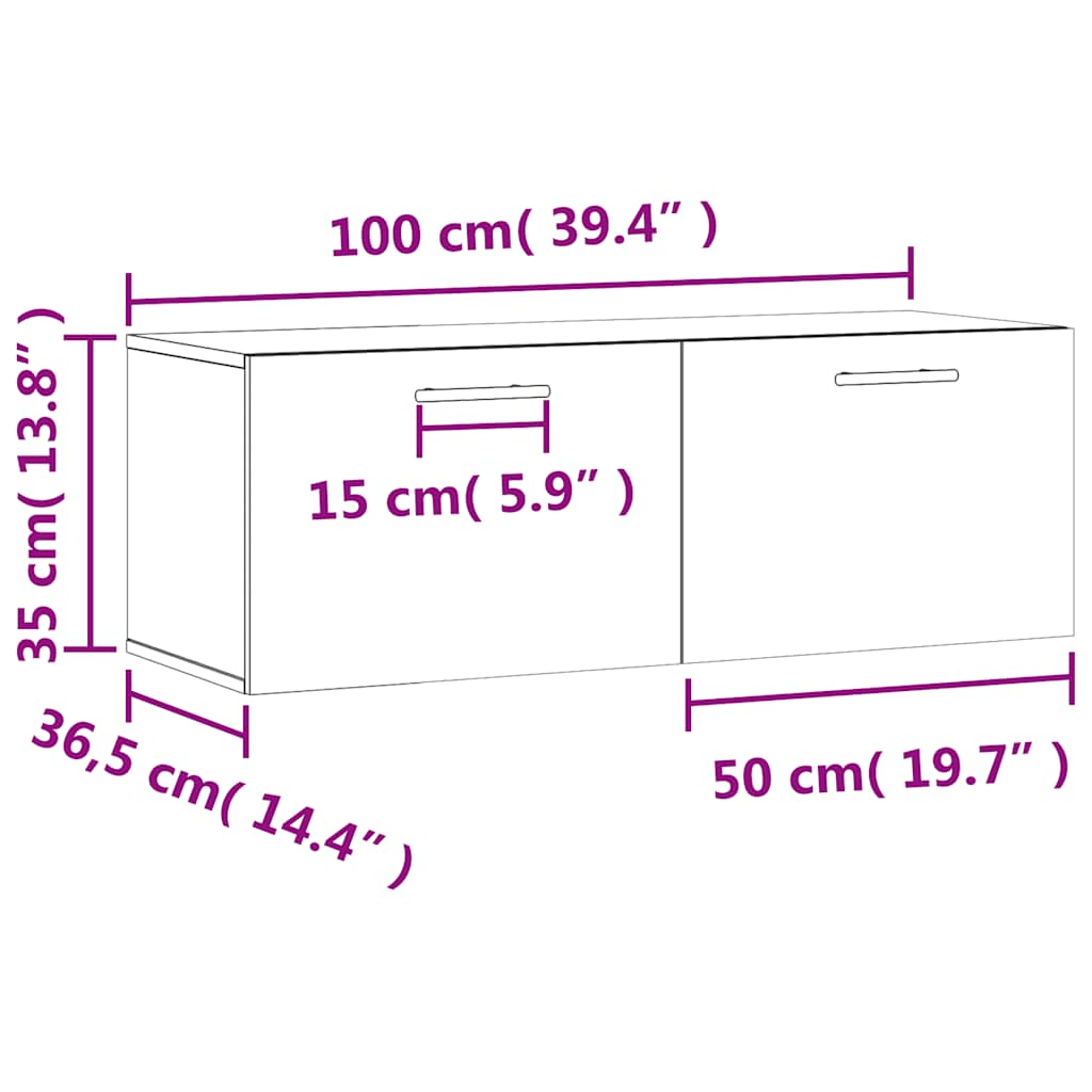 Wall Cabinet Sonoma Oak 100x36.5x35 cm Engineered Wood