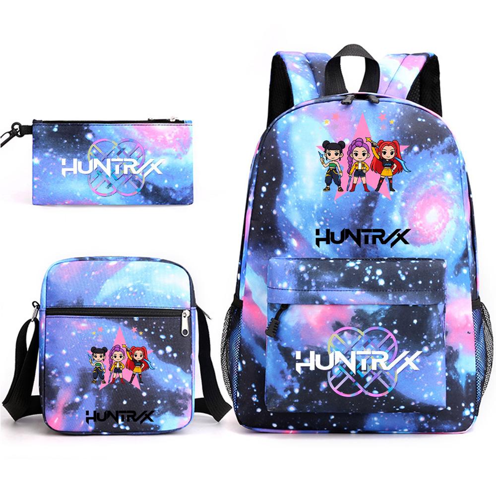 3Pcs/set Anime Cartoon Printed Large Capacity Bookbag Backpack with Shoulder Bag Pencil Case for Student Boy Girl Schoolbag
