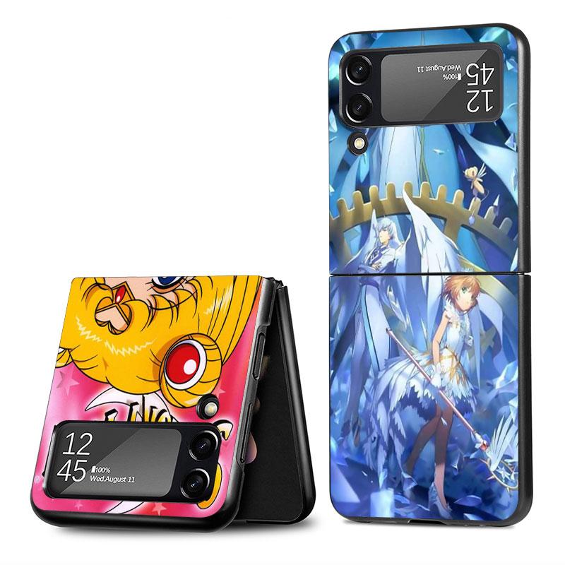 Чехол для Samsung Galaxy ZFlip3 Z Flip 4 ZFlip Z Flip 3 5G ZFlip4 противоударный жесткий ПК Funda Japan Sailors-Cute Moons