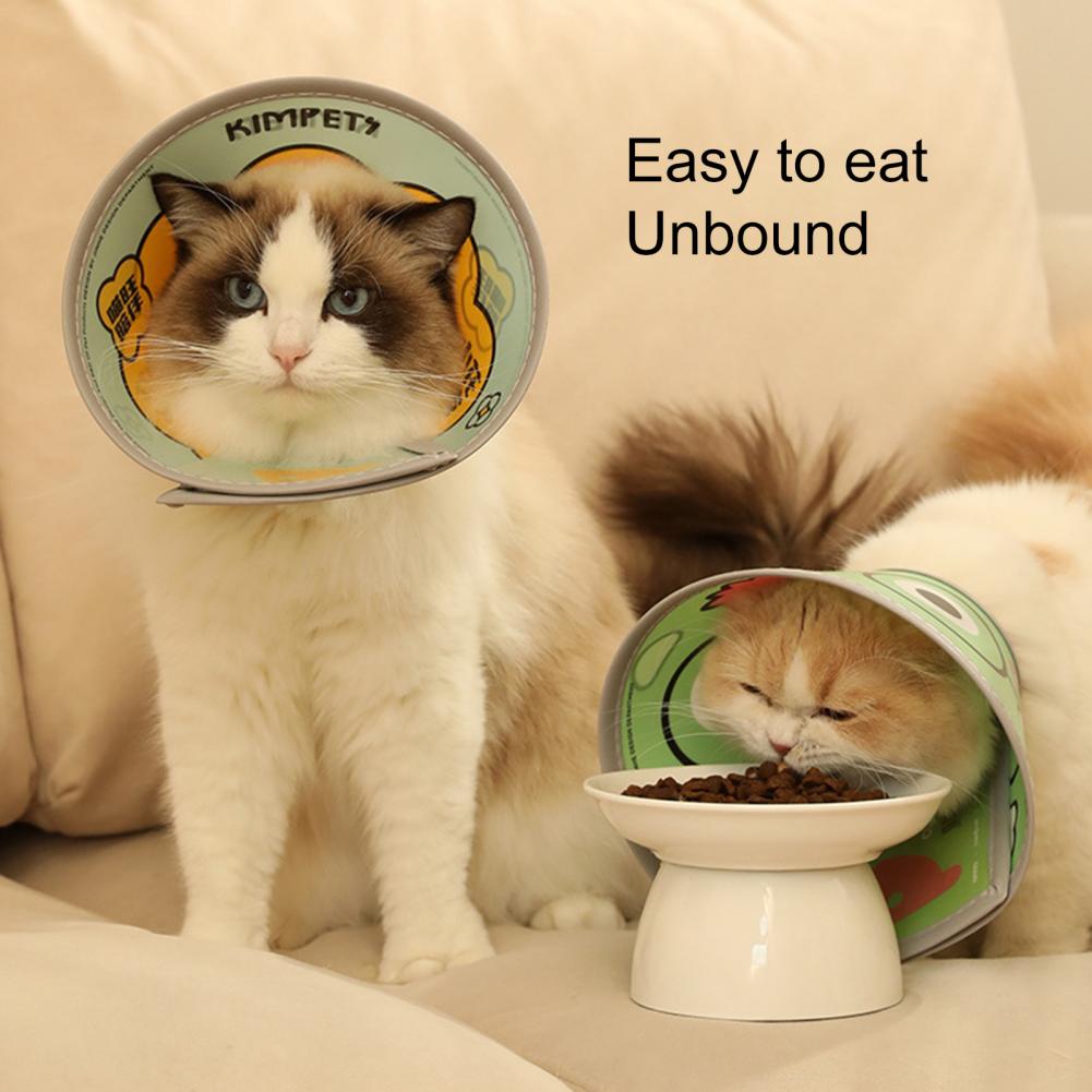 Ошейник для кошек с защитой от облизывания, регулируемый конус для шеи питомца, водонепроницаемый, сверхлегкий, заживляющий раны после операции, защитный ошейник для кошек для домашних животных