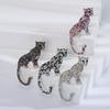 Unisex Brooch Realistic Cheetah Shape Rhinestone Anti-slip Bag Coat Collar Hat Scarf