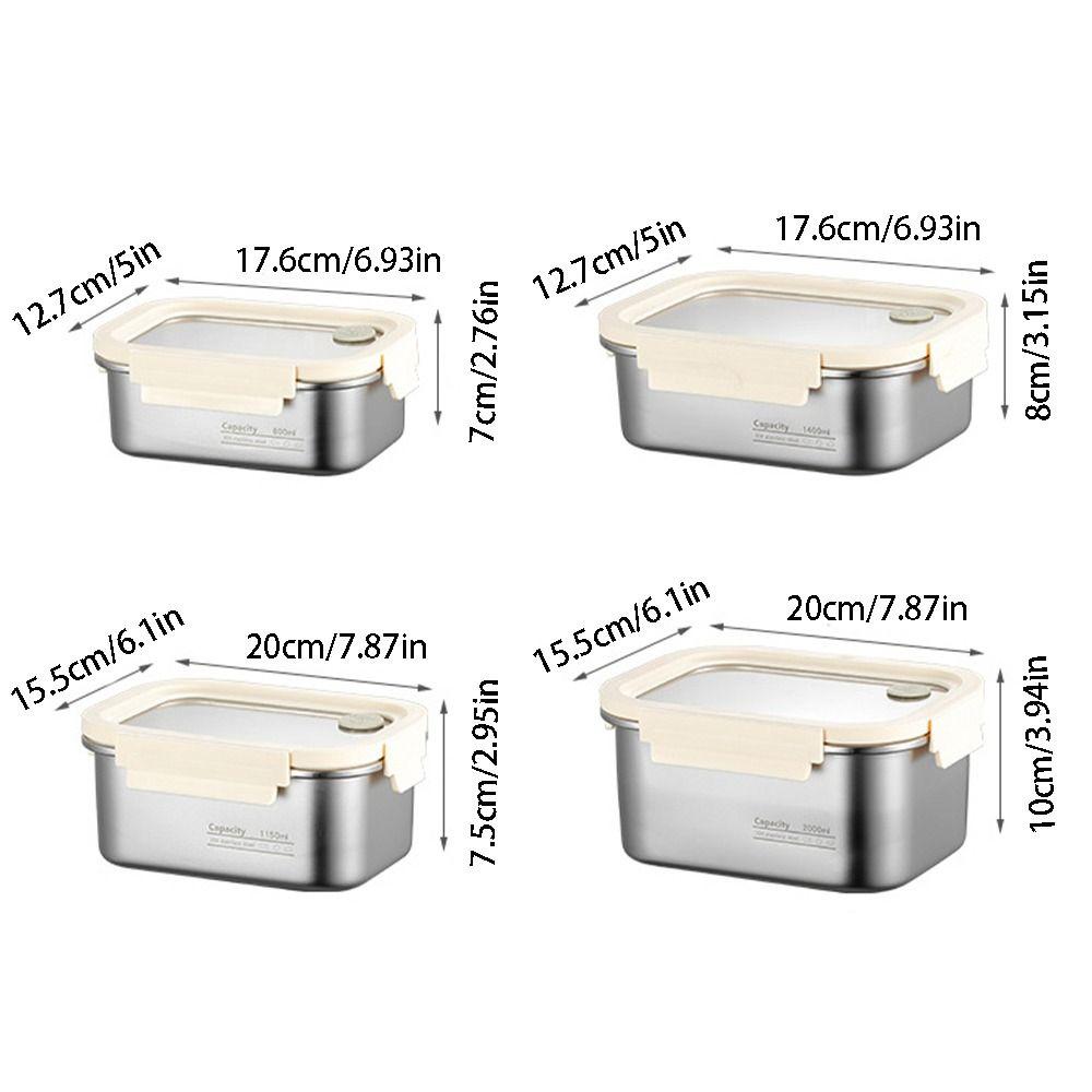 Portable Stainless Steel Crisper Leakproof Sealed Food Box Food Preservation Box Picnic