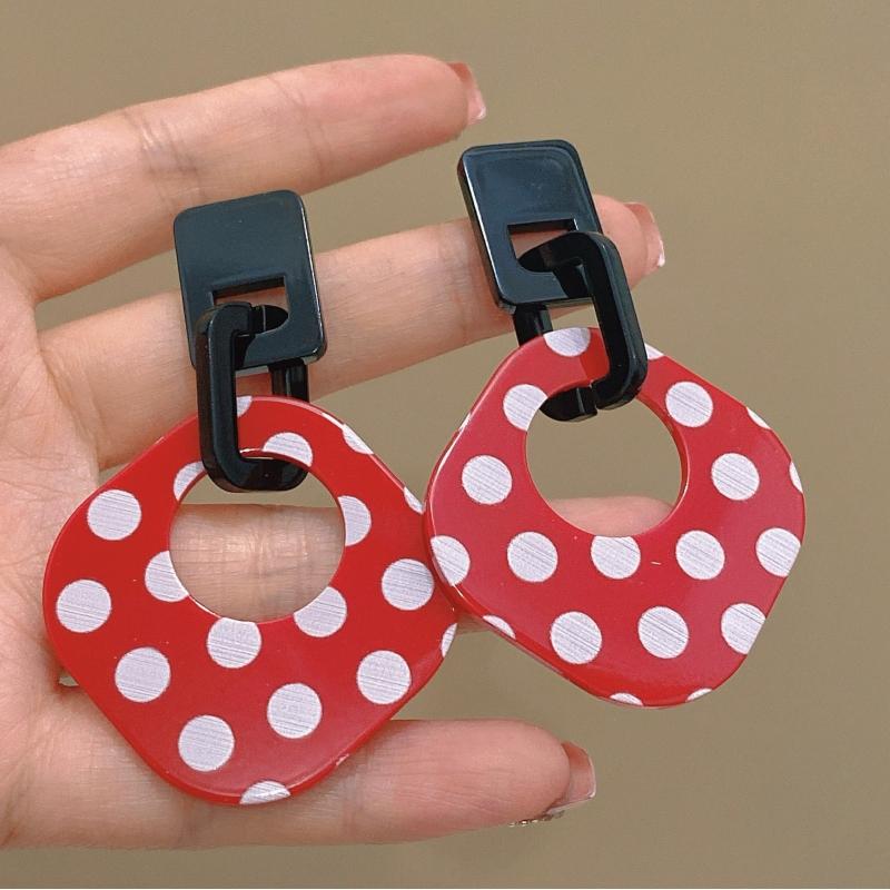 Прекрасные акриловые серьги-клипсы с цветами для женщин, богемные корейские большие геометрические круглые квадратные длинные свисающие серьги-клипсы, ювелирные изделия