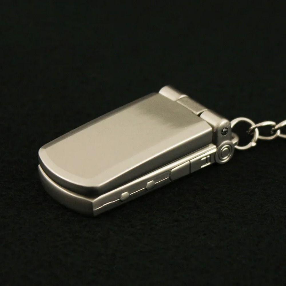 Mini Mobile Phone Shaped Keychain Vintage Flip Phone Model Keychain Gift for Kids