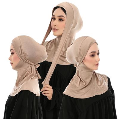 Laven Fashion Весна Лето Дышащие Хиджабы Длинный Мгновенный Хиджаб Женский Полный Шеи Готовый к Носке Хиджабы Завязывающиеся Сзади Шляпы