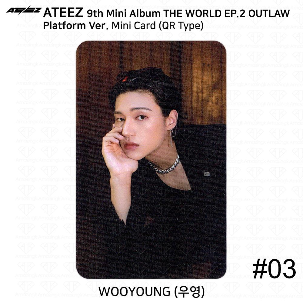 ATEEZ Девятый мини-альбом THE WORLD EP.2 OUTLAW Platform Ver Официальная фотокарточка 1 2 3