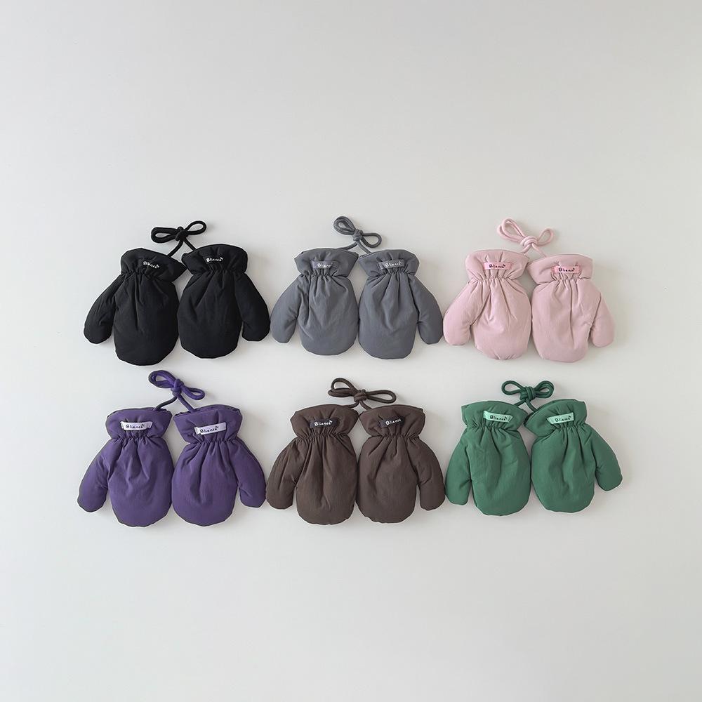 Fashion Baby Mittens Cute Floral Print Lace Winter Mittens for Girl Warm Plush Lined Thermal Toddler Kids Mittens