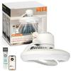 Reversible Ceiling Light with E26 Base, Oscillating Head, and Timer, Suitable for 6-8 Tatami Mats (approx. 12 Sq Ft) and 2-in-1 Fan, Smartphone